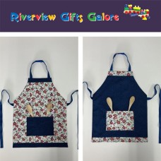 Apron Reversible - White Floral / Blue Apron Reversible - White Floral / Blue
